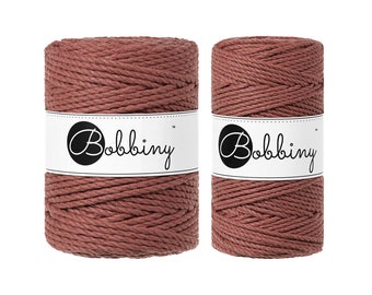 3PLY Macrame Rope, SUNSET, Bobbiny Macrame Cord, 100% Recycled Cotton Cord, 3mm & 5mm, Macrame Supplies, Weaving Supplies, Fibre Arts