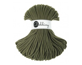 Avocado 5mm Braided Cotton Cord for Macramé, Crochet, Weaving (100m)