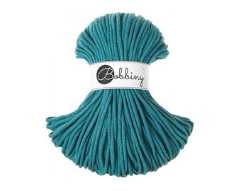 Teal 5mm Braided Cotton Cord for Macramé, Crochet, Weaving (100m)