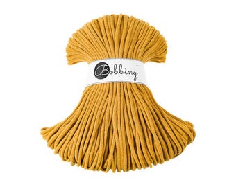 Mustard 5mm Braided Cotton Cord for Macramé, Crochet, Weaving (100m)