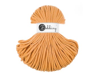 Orange 5mm Braided Cotton Cord for Macramé, Crochet, Weaving (100m)