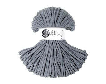 Steel 5mm Braided Cotton Cord for Macramé, Crochet, Weaving (100m)