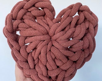Handmade Chunky Crochet Heart Decor - Valentines Hanging - Cute Interior Heart Decoration - Perfect Valentines Gift - Dye Free
