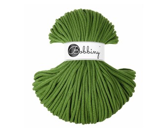 Moss Green 5mm Braided Cotton Cord for Macramé, Crochet, Weaving (100m)