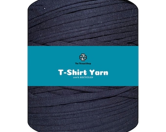 120 Meters - Midnight Blue - Thread Shop T-Shirt Yarn 100% Recycled, Fast Delivery - For Crochet