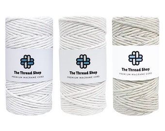 3mm, 5mm Macrame Cord, 100 Meters, Single Twist, 100% Recycled Cotton, Macrame String, Macrame Supplies, Weaving Supplies