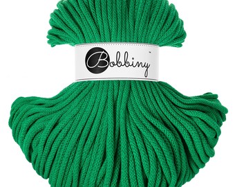 Jade Green 5mm Braided Cotton Cord for Macramé, Crochet, Weaving (100m)