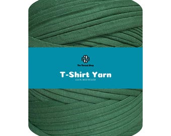120 Meters - Jungle Green - Thread Shop T-Shirt Yarn 100% Recycled, Fast Delivery - For Crochet