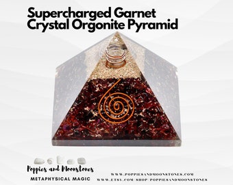 Supercharged Garnet Crystal Orgonite Pyramid