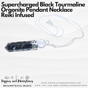 Supercharged Black Tourmaline Orgonite Pendant Necklace