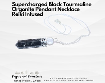 Supercharged Black Tourmaline Orgonite Pendant Necklace