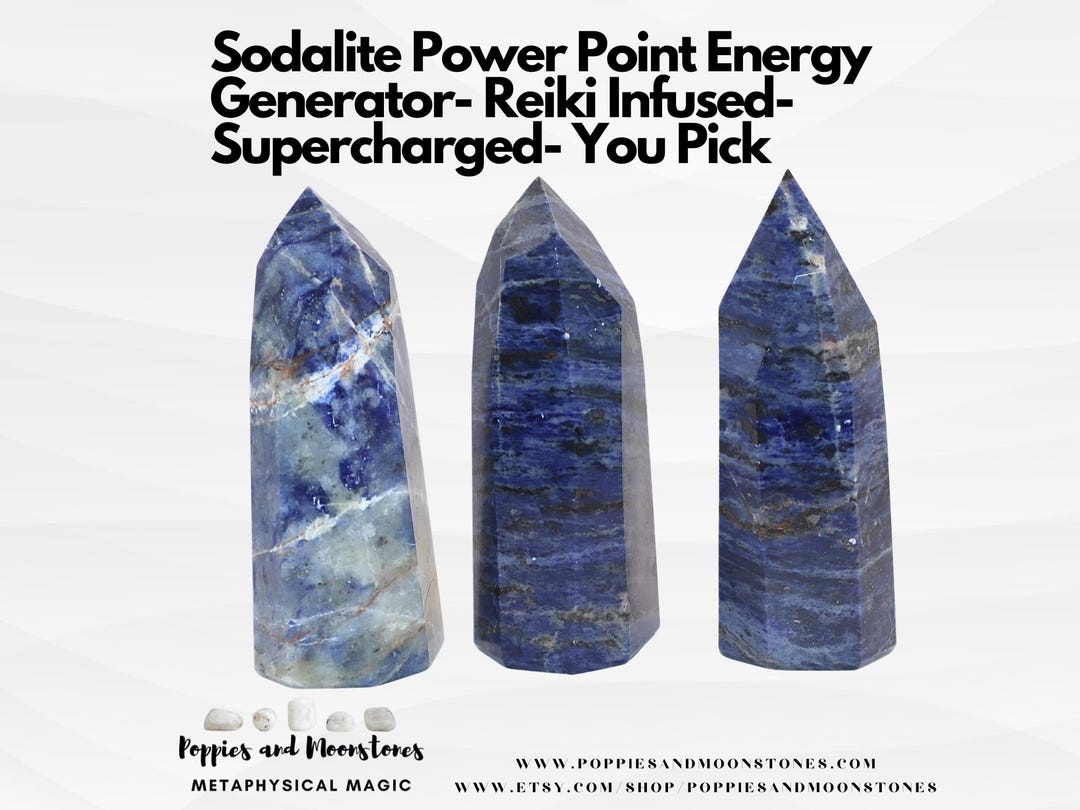 Sodalite Power Point Crystal Energy Generator- Reiki Infused ...