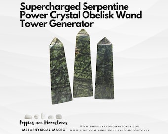 Generador de torre con varita de obelisco de cristal de poder serpentino supercargado