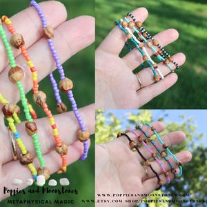 Pulsera de cuentas fantasma y bayas de enebro - Protección chamánica con infusión de Reiki imagen 5