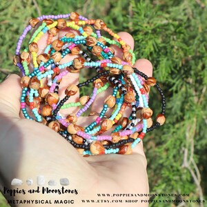 Pulsera de cuentas fantasma y bayas de enebro - Protección chamánica con infusión de Reiki imagen 3