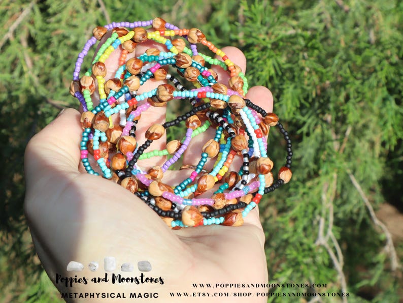 Pulsera de cuentas fantasma y bayas de enebro - Protección chamánica con infusión de Reiki imagen 3
