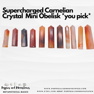 Supercharged Carnelian Crystal  Mini Obelisk *you pick*
