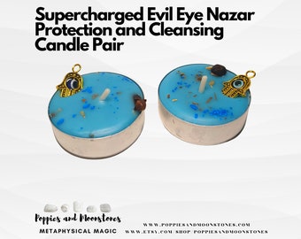 Supercharged Evil Eye Nazar Protection and Cleansing Candle Pair