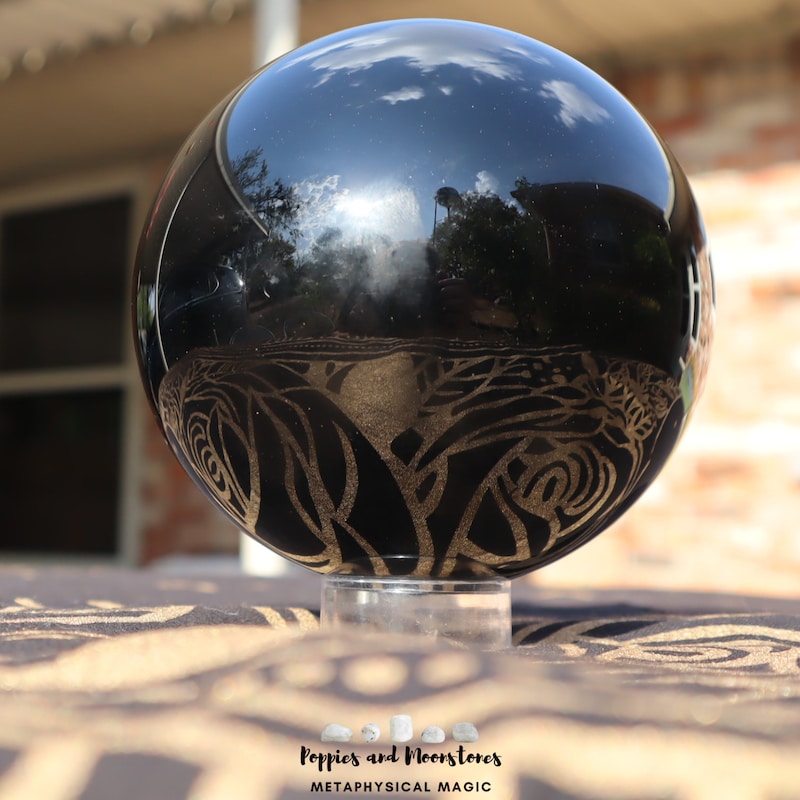 Obsidian Sphere - Etsy