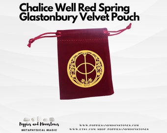 Chalice Well Red Spring Glastonbury Velvet Pouch