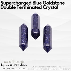 Supercharged Blue Goldstone Double Terminated Crystal