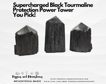 Supercharged Black Tourmaline Protection Power Tower You Pick!