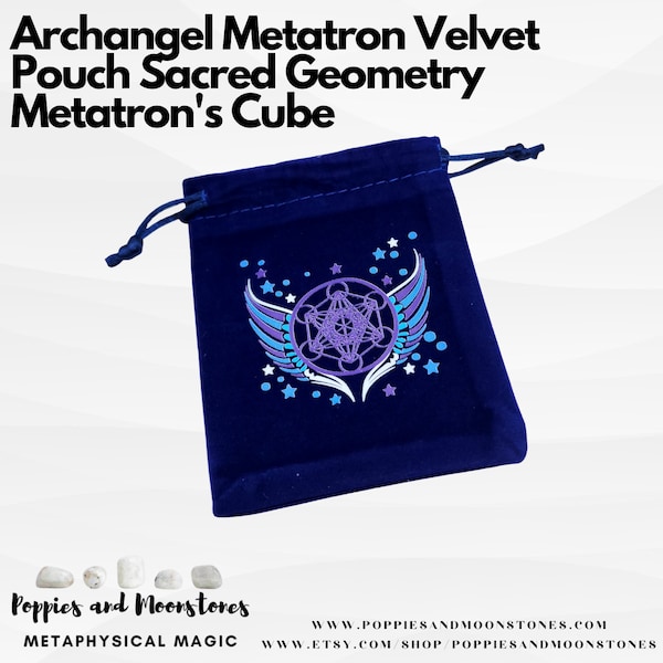 Archangel Metatron Velvet Pouch Sacred Geometry Metatron's Cube