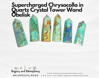 3.9インチ 79g クリソコラ シャッタカイト クリスタルタワー - Etsy 日本