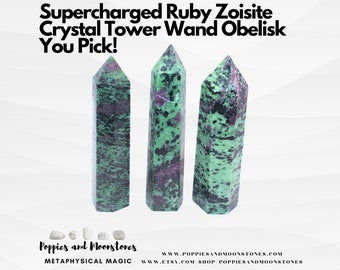 Supercharged Ruby Zoisite  Crystal Tower Wand Obelisk You Pick!