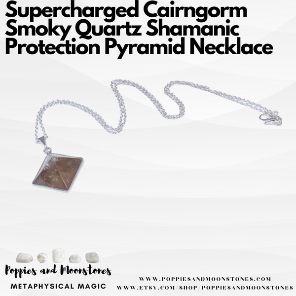 Supercharged Cairngorm Smoky Quartz Shamanic Protection Pyramid Necklace