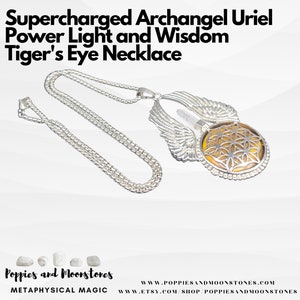 Supercharged Archangel Uriel Power Light and Wisdom Tiger&#39;s Eye Necklace