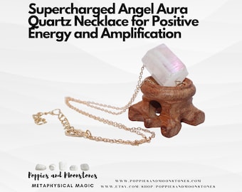 Supercharged Angel Aura Quartz Necklace for Positive Energy and Amplification