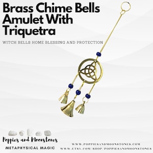 Messing klokgelui amulet met triquetra heksklokken Zegen en bescherming voor thuis