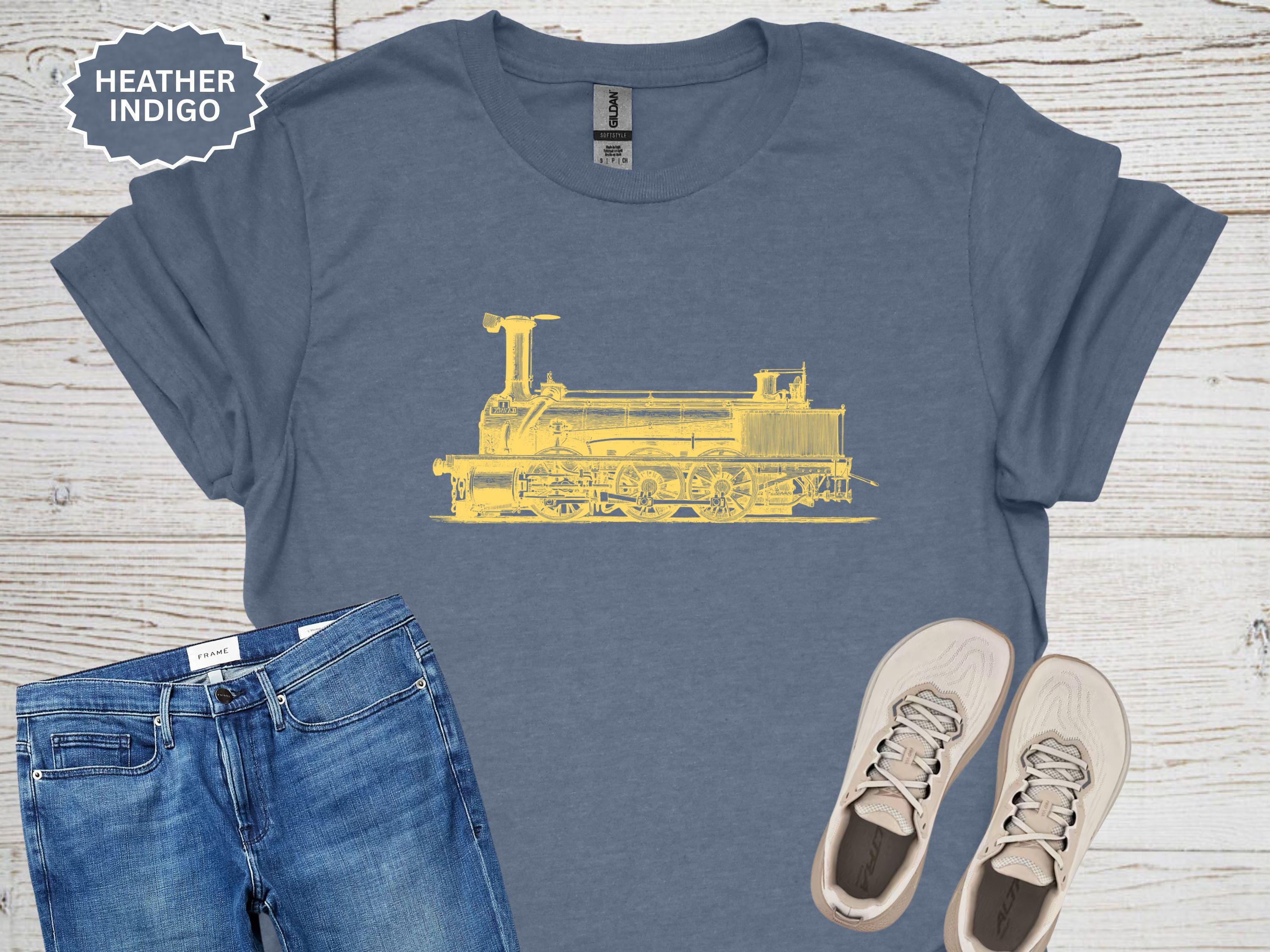 Vintage Train TShirt, Graphic T-Shirt, Perfect Gift for Train Lovers, Casual Wear, Railway Enthusiast Apparel, Railroad Tee, Train Fan