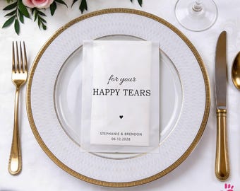 Personalized Wedding Tissue Packs – Happy Tears Ceremony Favors for Guests, Custom Wedding Reception Essentials