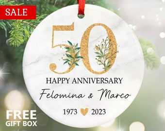Personalized 50th Anniversary Ornament, Golden Anniversary Gift