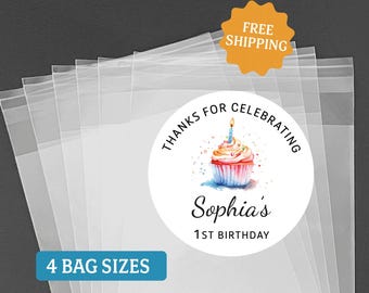 Personalized Birthday Party Favor Bags & Stickers: Custom Goodie Bags