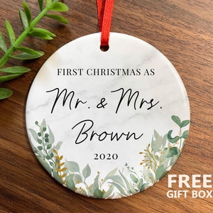 Mr and Mrs Christmas Ornament, Custom First Christmas, Married as Mr ...