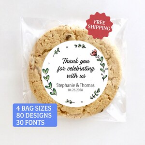 Custom Favor Treat Bags and Labels - Personalized Wedding Baby Bridal Shower Bachelorette Birthday Business Logo School Graduate Party Favor