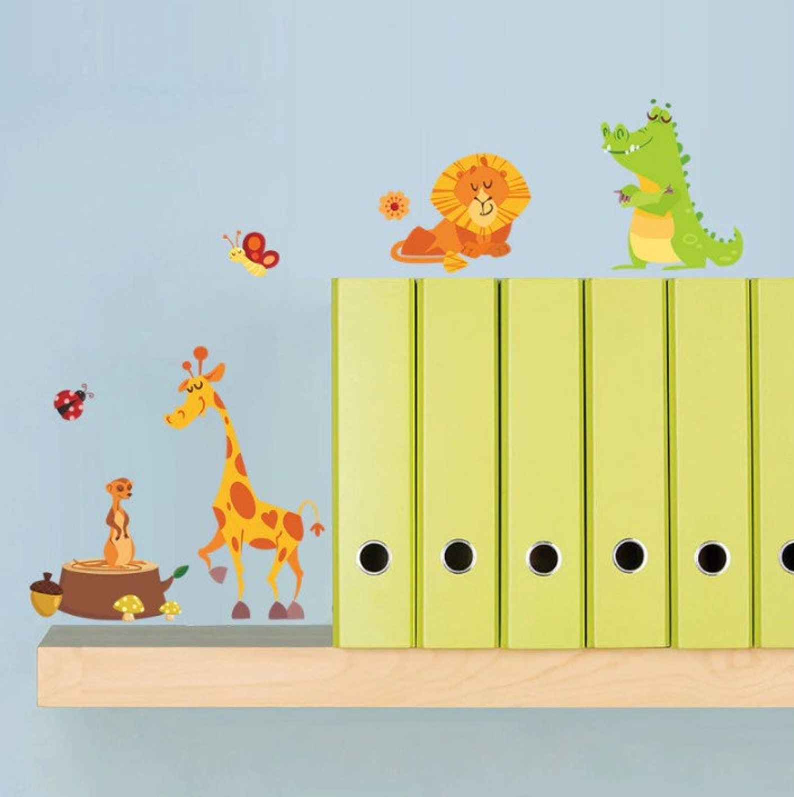 Playroom Decor Jungle Animals Wall Stickers Zoo Animal Wall Etsy