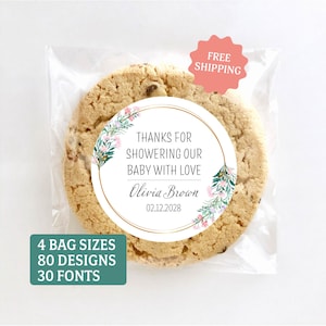 Custom Favor Treat Bags and Labels - Personalized Wedding Baby Bridal Shower Bachelorette Birthday Business Logo School Graduate Party Favor