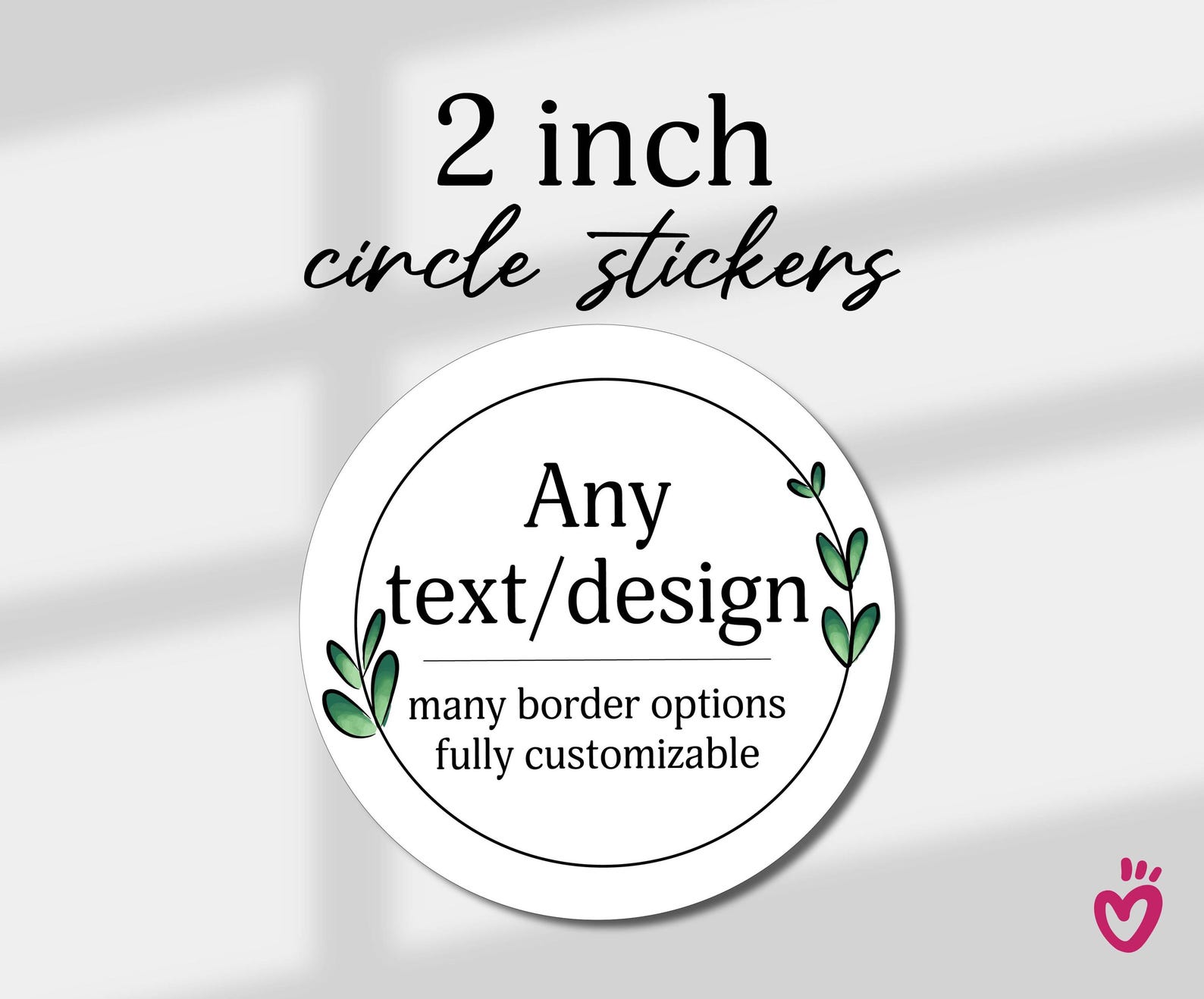 2 Inch Stickers Example Size 2 Inch Stickers Labels for Events, Personalized Parties Labels, Logo ...