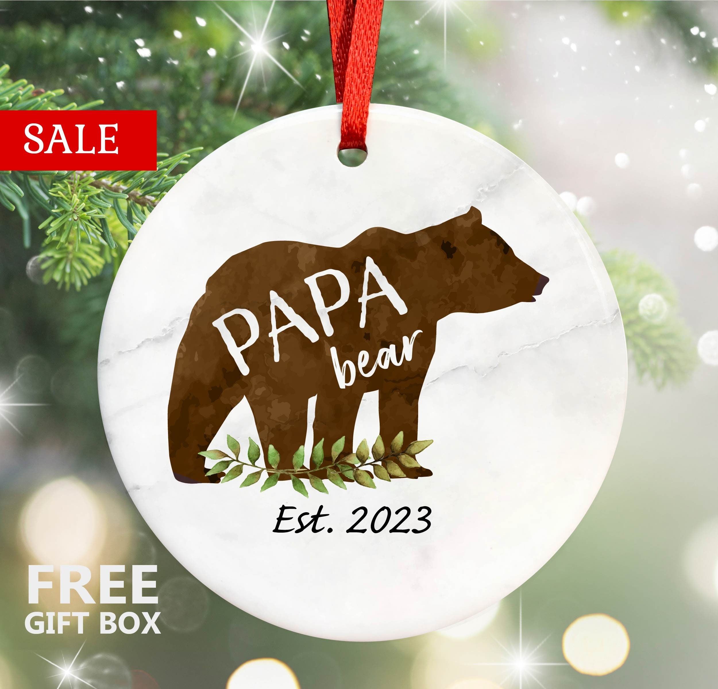 New PAPA BEAR Buffalo Plaid Flannel Father39;s Day Christmas Gift