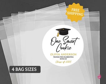 Personalized Graduation Party Favor Bags & Stickers: One Smart Cookie