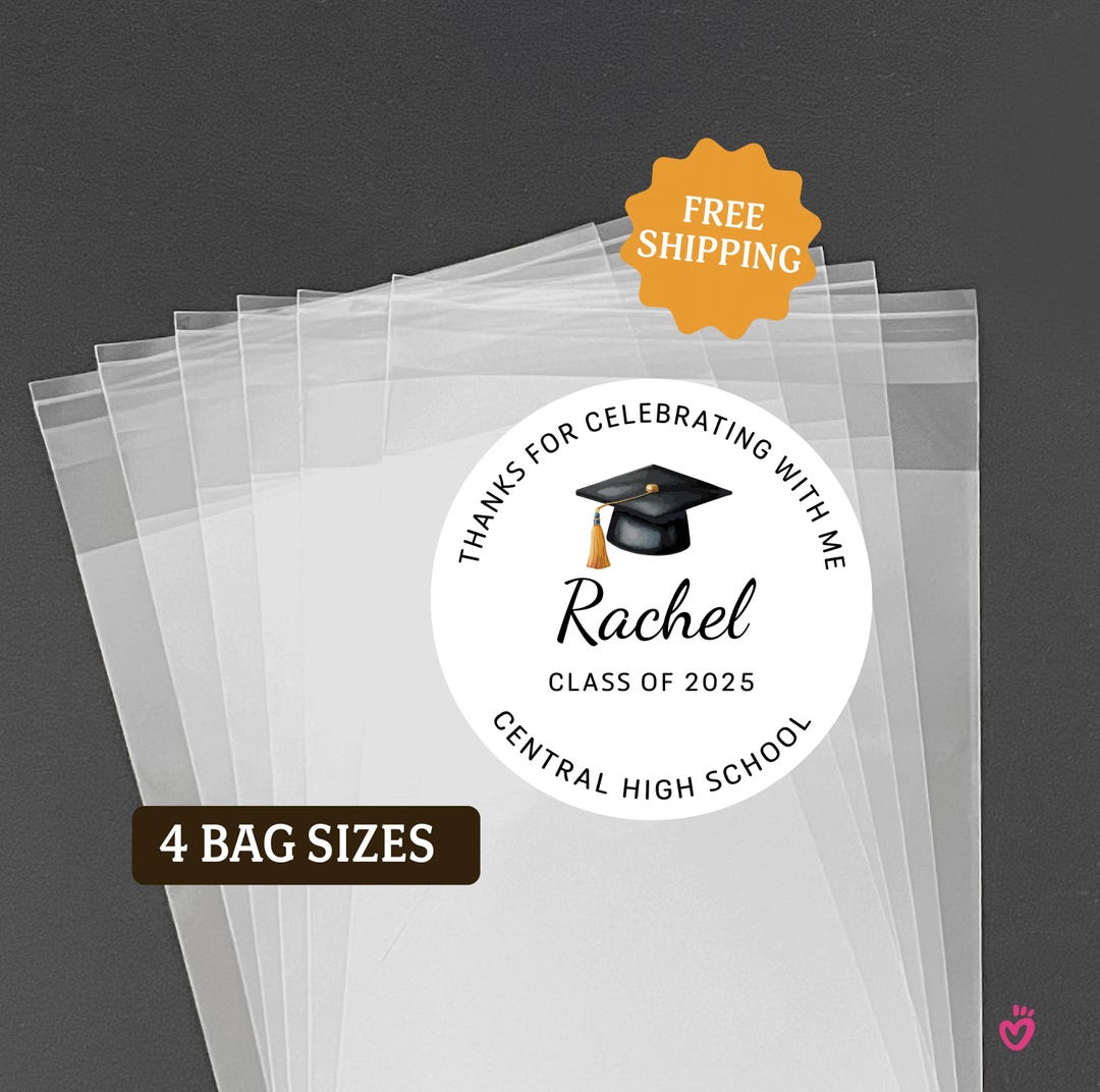 Personalized Graduation Party Favor Bags & Stickers - Class of 2026 - Etsy