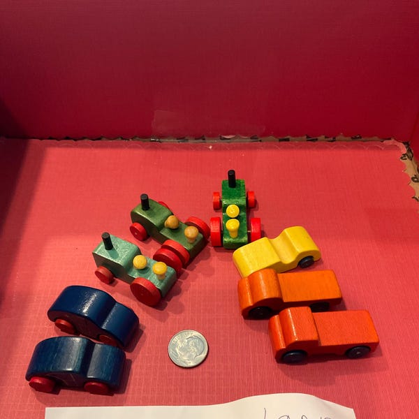 Vintage (8) Wooden Miniature Cars