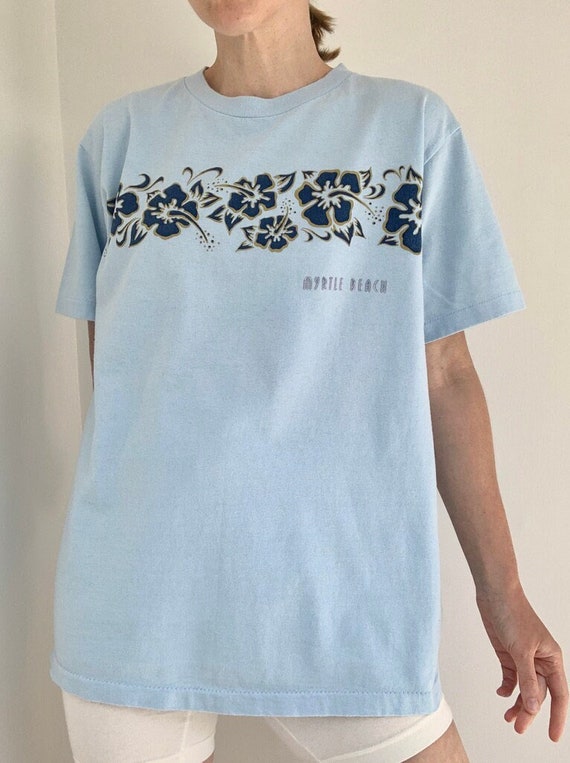 T-shirt Vintage Delta 1996 Myrtle Beach - Taille M - Coton/poly - Tee Rétro Single Stitch Années 90