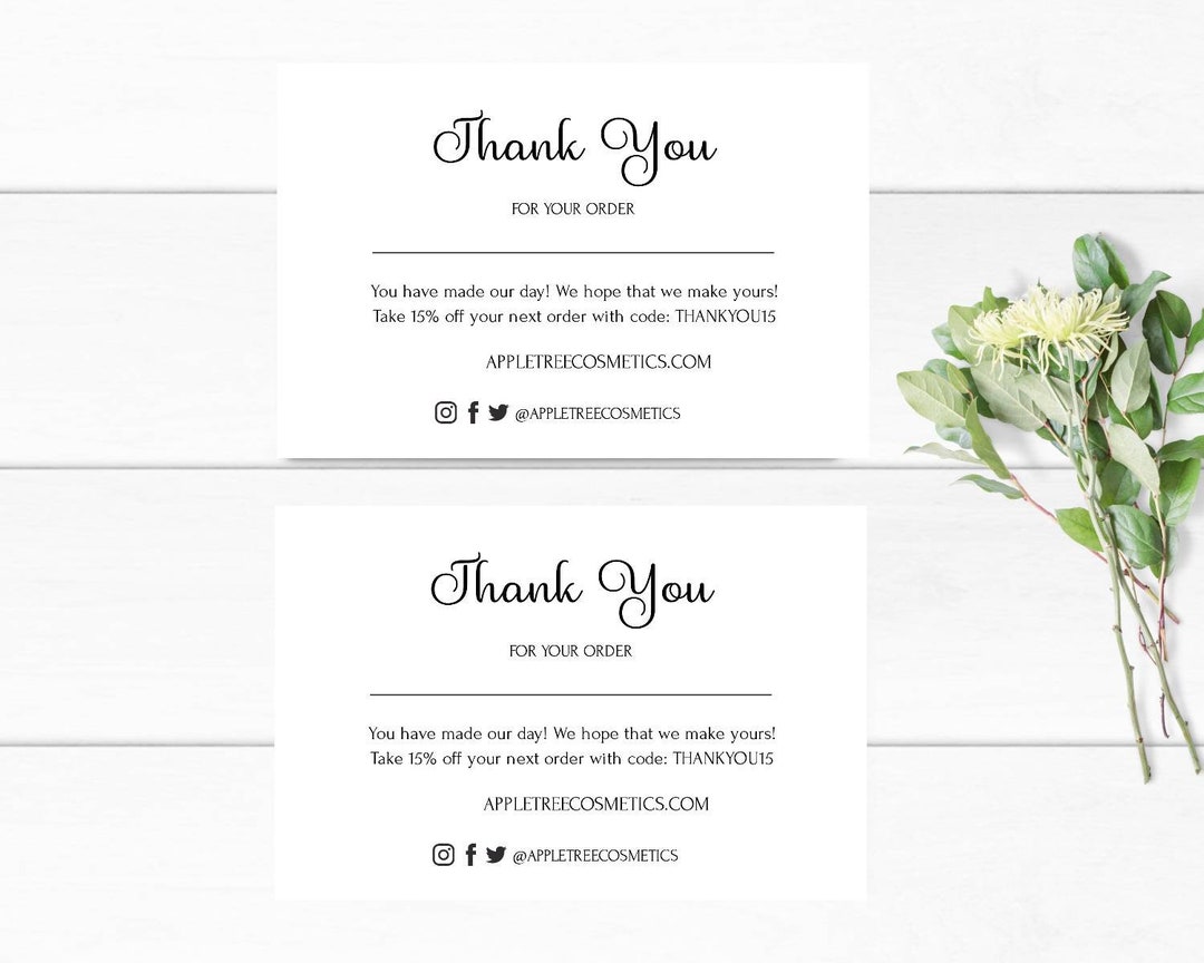 Thank You Cards Business, Thank You Cards Business Printable, Thank You ...