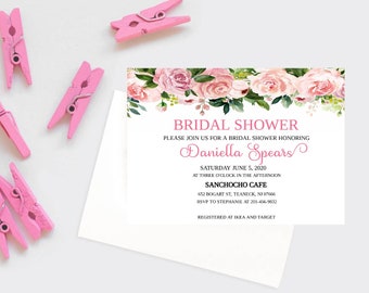 Bridal Shower Invitation, Floral Bridal Shower Invitation Template, Floral Bridal Shower Template, Invitations Bridal Shower, Bridal shower