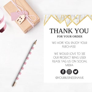 Editable Business Thank You Insert card Template, Modern Insert Card, Packaging, Instant Download, Thank You For Your Order